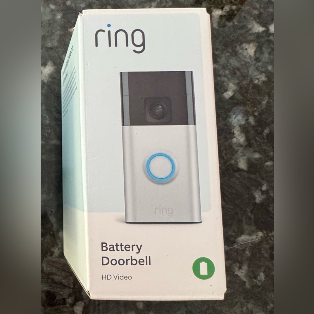 Ring Silver and Blue Battery Doorbell